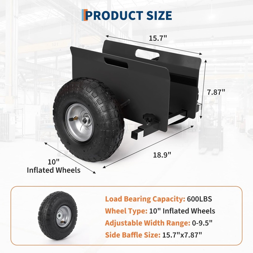 GRAVEE Panel Dolly 600 LBS Capacity with Adjustable Clamp Inflatable Tires