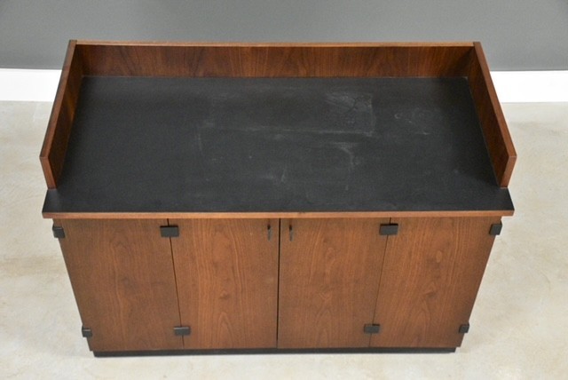 Refinished Walnut Bar by Milo Baughman for Directional