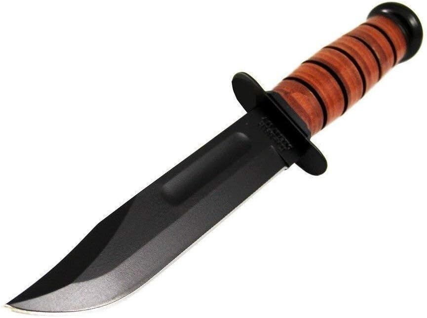 Rust-Resistant Army Utility Knife with Leather Sheath - 7-Inch Precision Blade