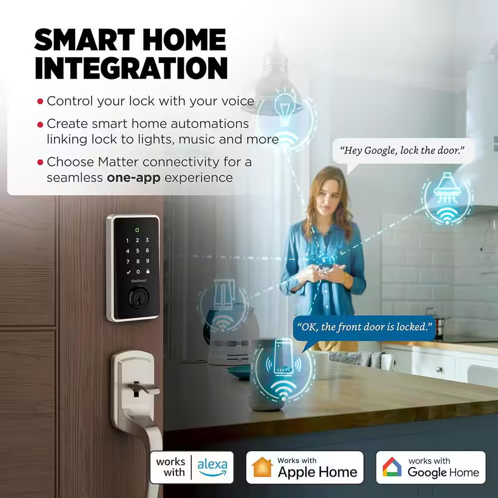 HALO Select Soft Modern Touchscreen Wi-Fi and Matter Enabled Smart Lock Deadbolt