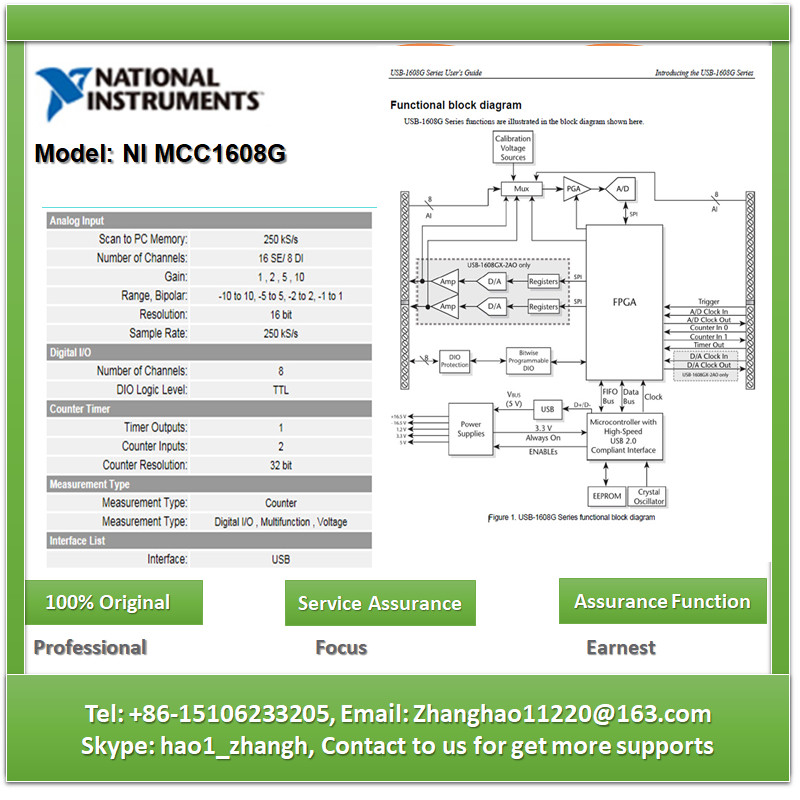 NI MCC1608G USB Multi-function data acquisition card DAQ 16-bit 250K8-way DIFF