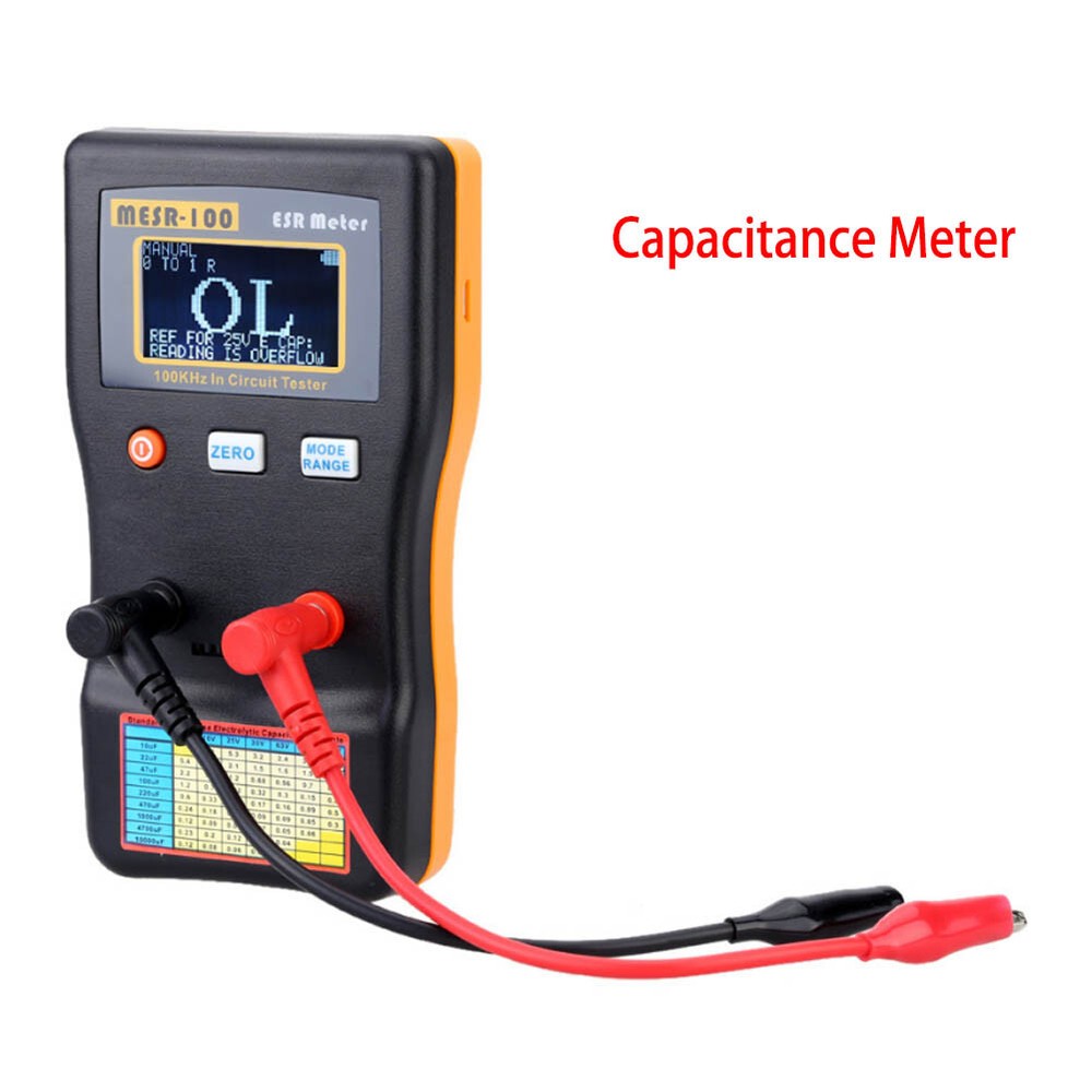 Digital Capacitance Meter Ohm Professional Measurement Resistance Capacitor ESR