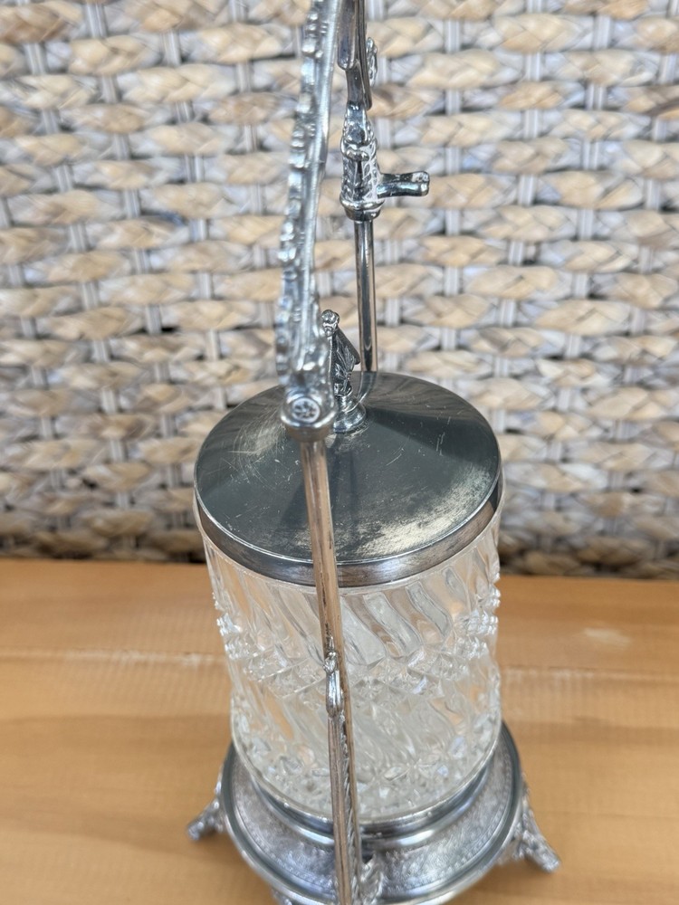 Reed & Barton 1280 Silver Plated Pickle Caster Serving Jar *READ*