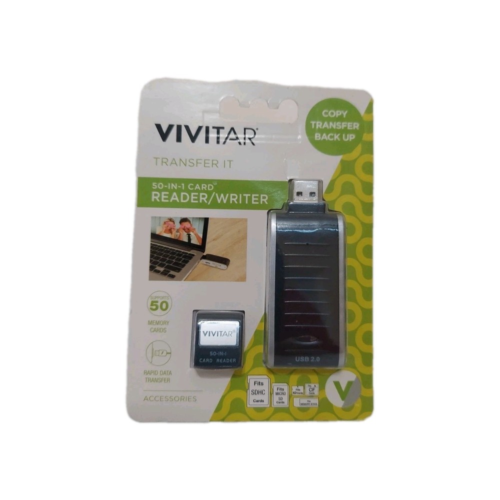 Vivitar Reader/Writer 50-in-1 Card Copy Transfer Back Up Rapid Data Transfer New