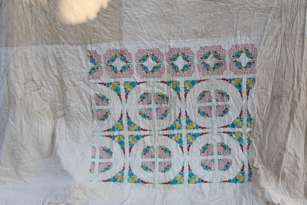 Antique Diamond Patchwork Quilt RARE