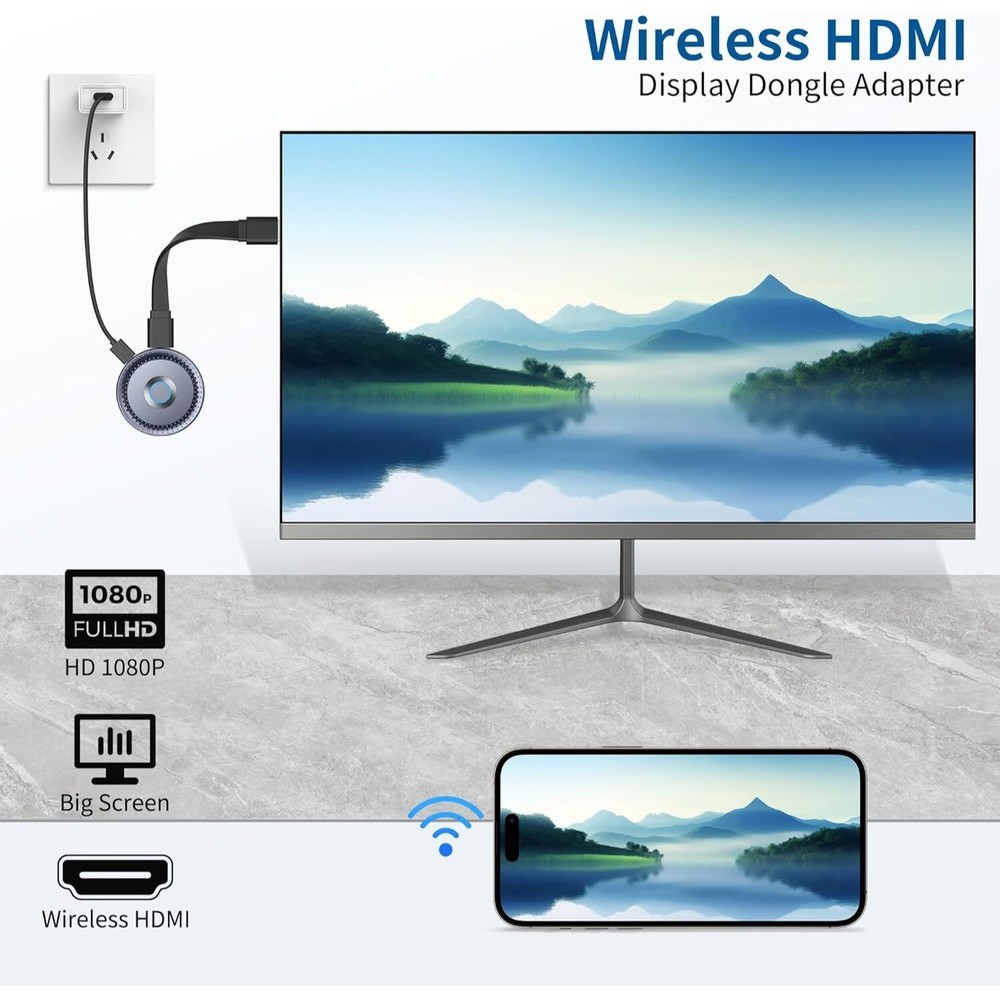 Wireless HDMI Display Dongle Adapter, Wireless Transmitter, Streaming Media Vide