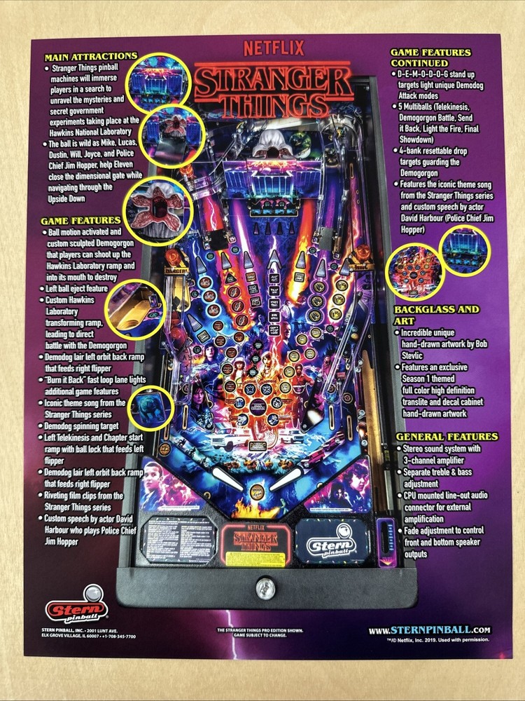 Stern Stranger Things Pro Pinball Flyer