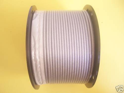 PVC Clear Vinyl Coated Galvanized Cable, 3/16" - 1/4", 7x19, 200 ft reel