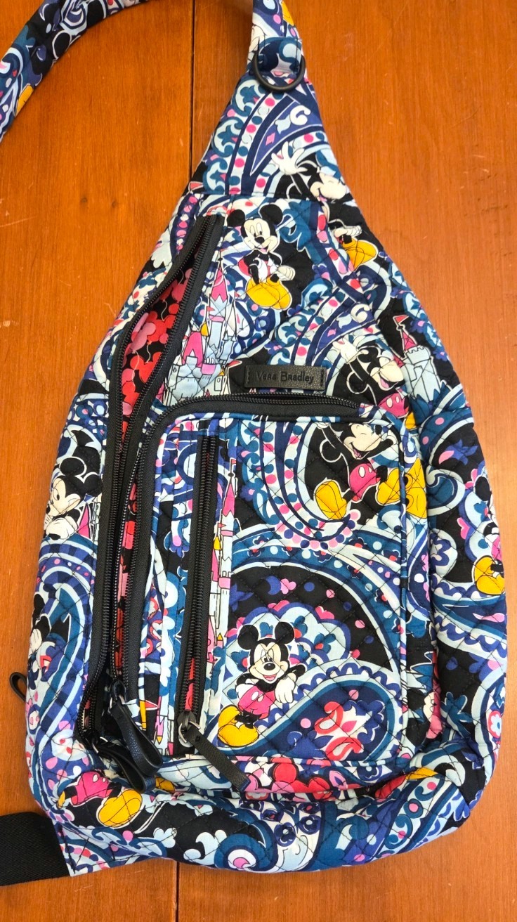Disney Parks Vera Bradley Sling Backpack, Mickey’s Whimsical Paisley, See Photos