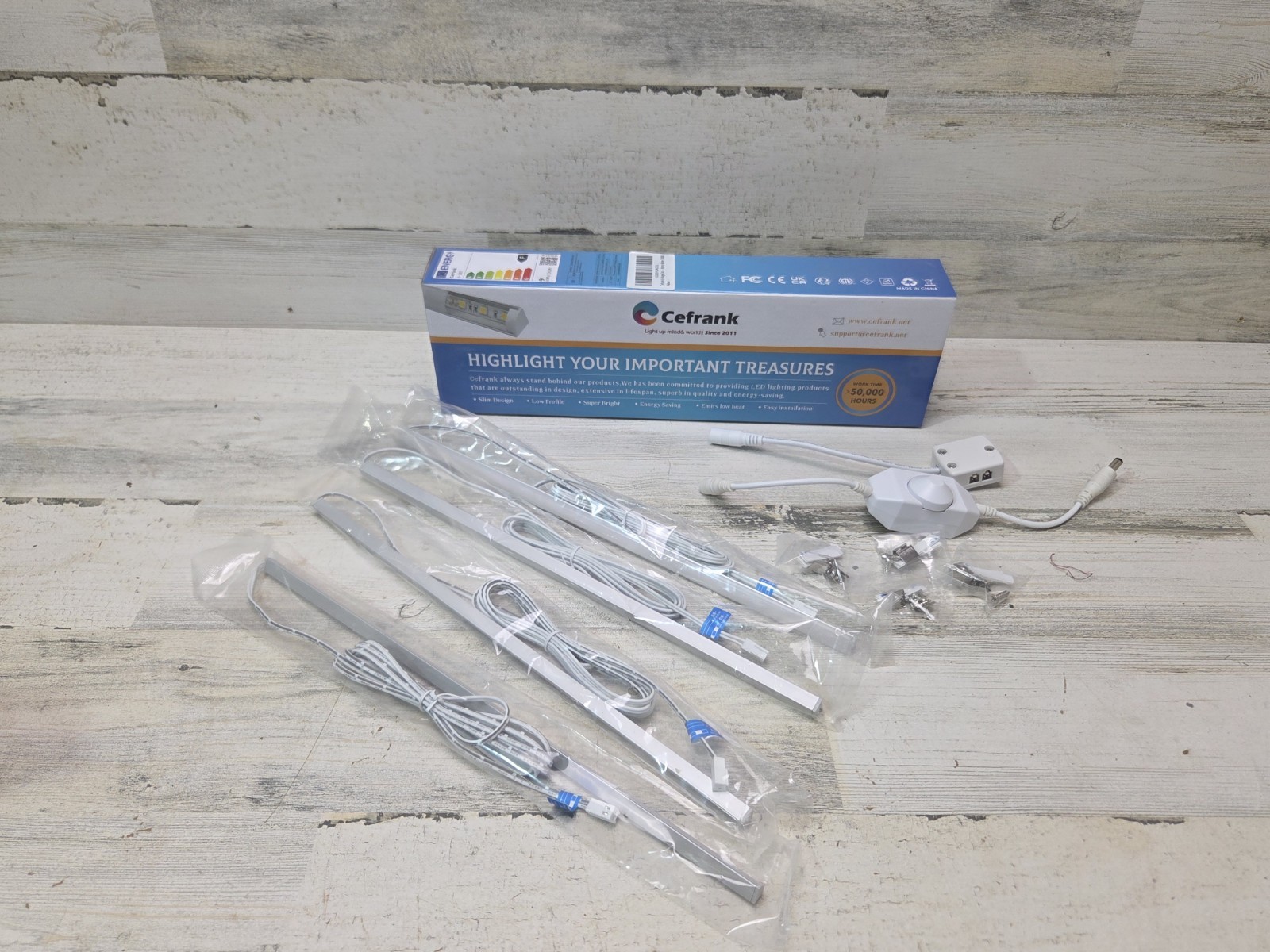 Cefrank Under Cabinet Lighting Bookshelf Light Bar Set Of 4 - 12" Warm White