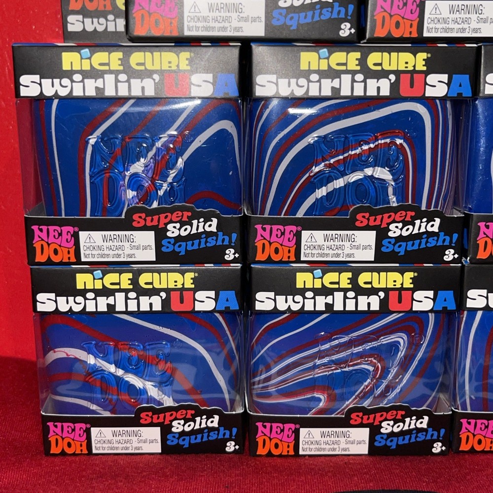 Nee Doh Nice Cube Swirlin USA Super Solid Squish