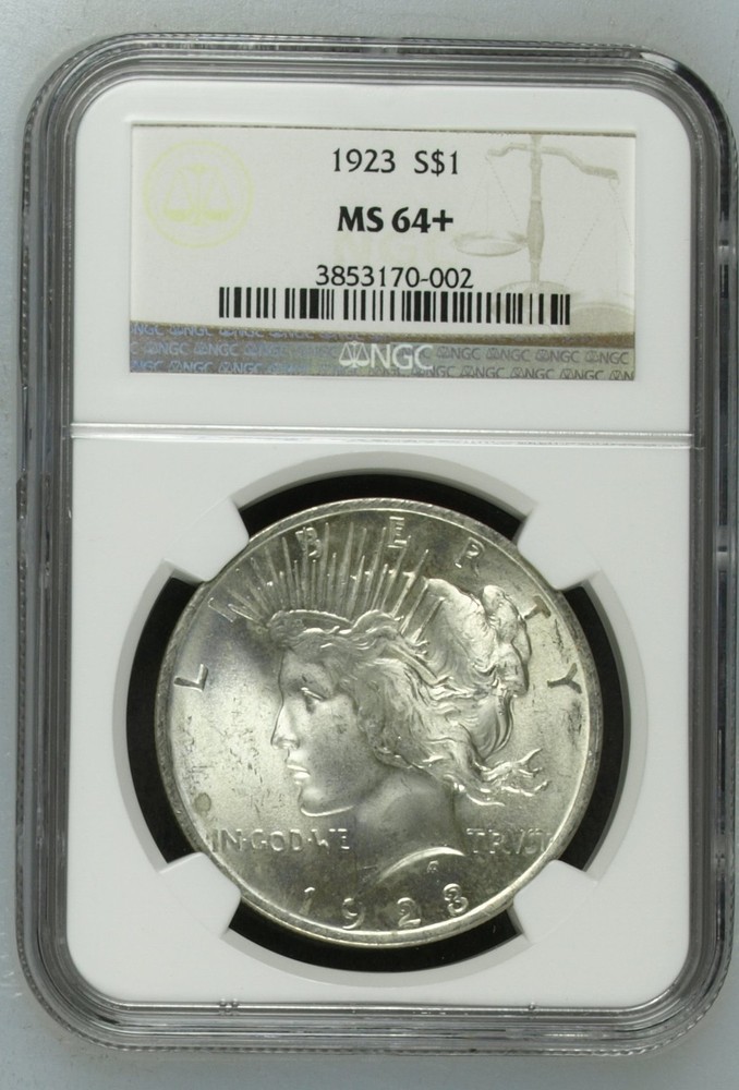 1923 Peace Silver Dollar NGC MS-64+