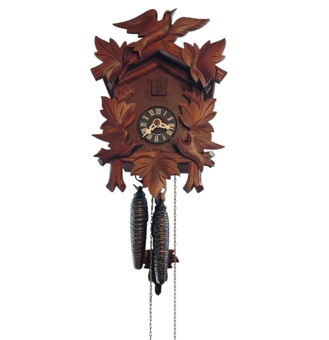 Vintage Hubert Herr Triberg Cuckoo Clock Authentic Black Forest Germany WORKING