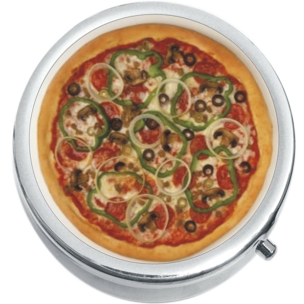 Pizza  Medicine Vitamin Compact Pill Box