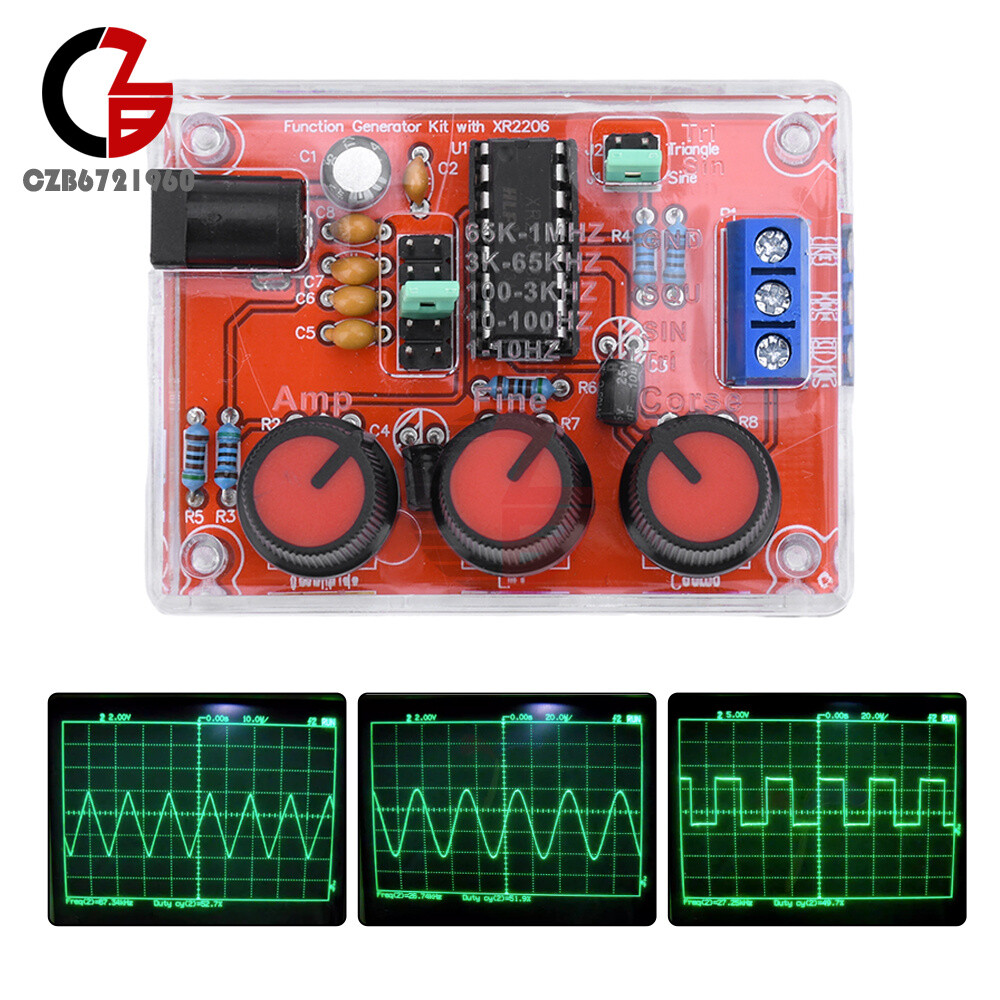 Function Signal Generator Sine Triangle Square Output 1Hz-1MHz Adjustable XR2206