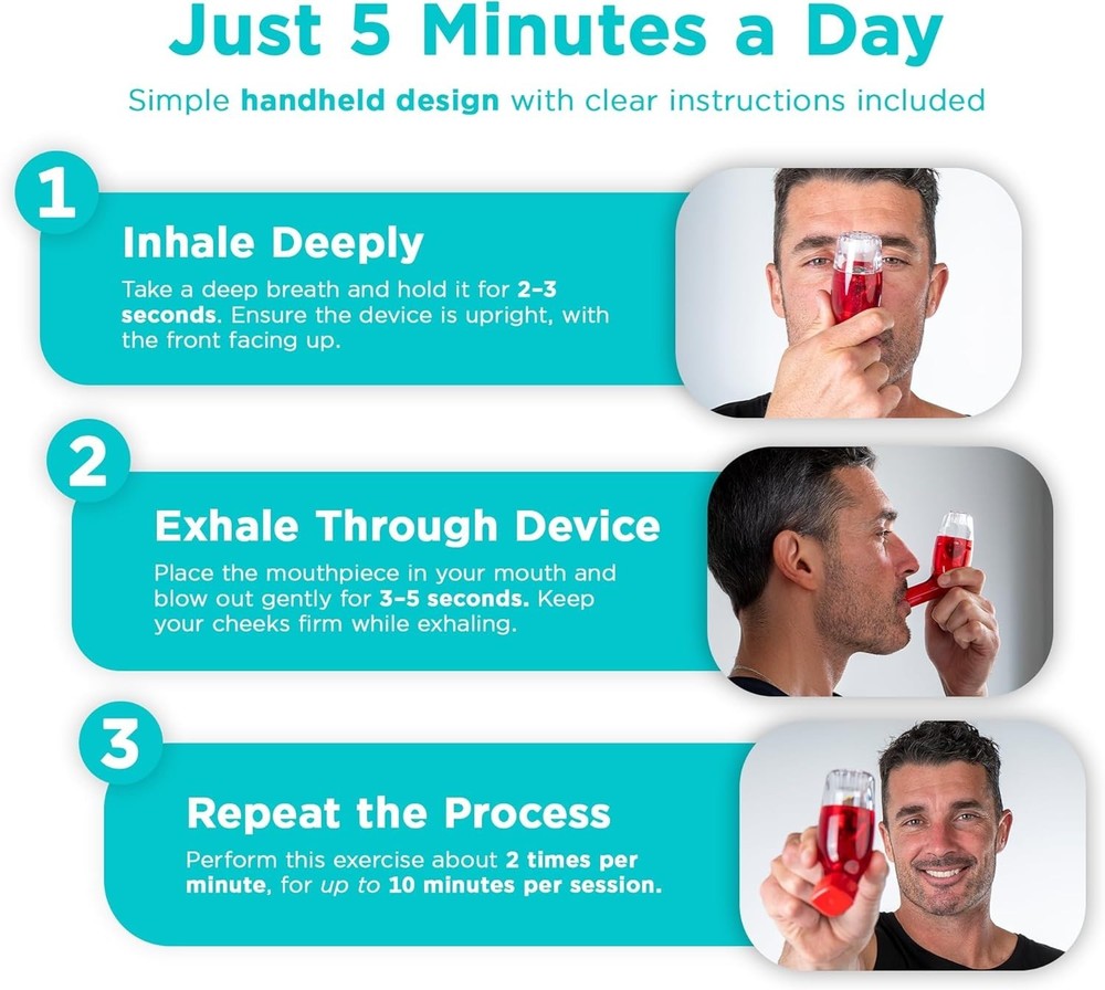 Lightweight Breathing Exercise Device, Promotes Better Breathing Performance