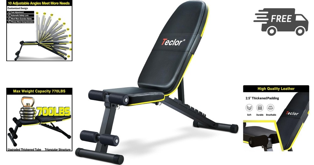 Adjustable Weight Bench Foldable Workout Bench for Home Gym Strength Training