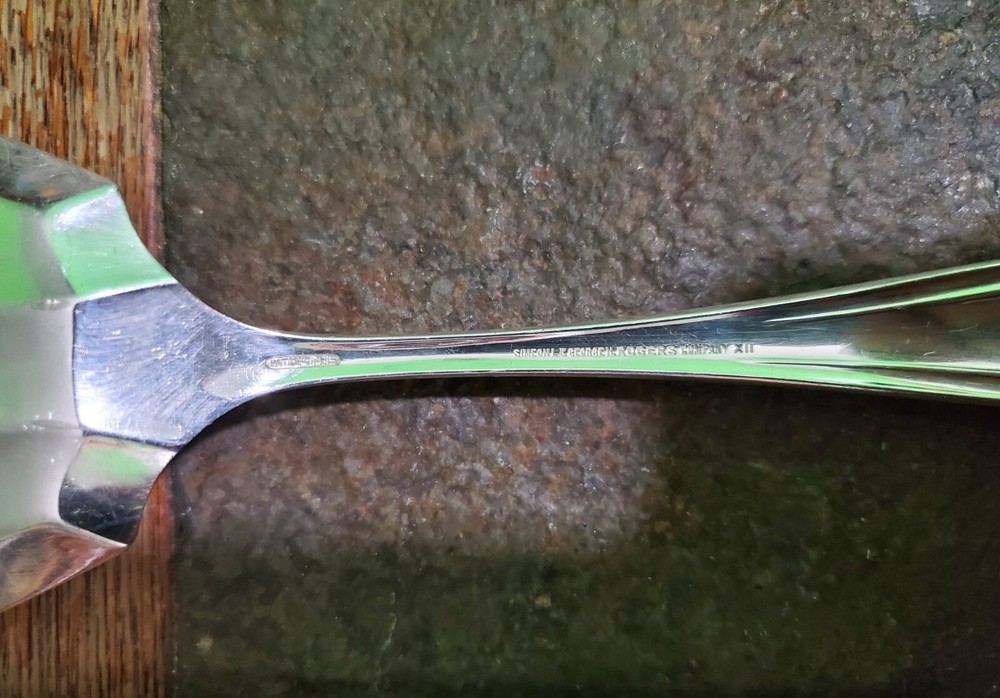 ✔️ANTIQUE c1915 WEBSTER II PATTERN SILVERPLATED CAKE 🥮 OR MEAT🥩 SERVING FORK