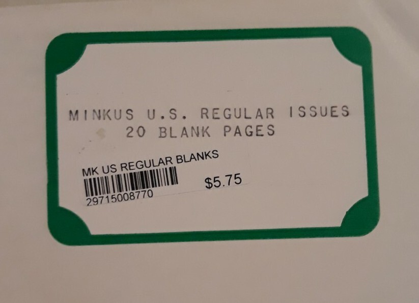 Minkus US Regular Issues, 20 Blank Pages for 3-ring Binders, AS SHOWN