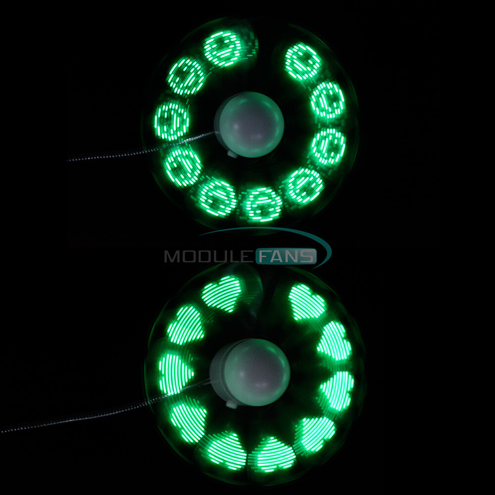 Flexional Mini USB Programmable Flashing LED Light DIY Messages Cooling Fan
