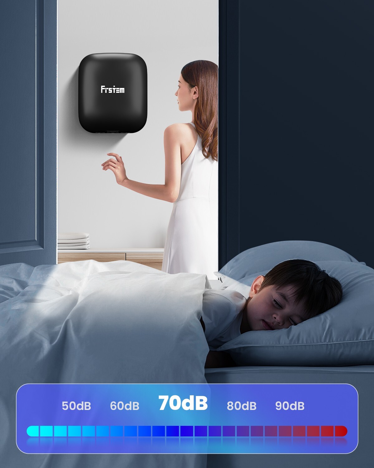 Commercial Hand Dryers, 1800W Automatic High Speed Hand Dryer Black