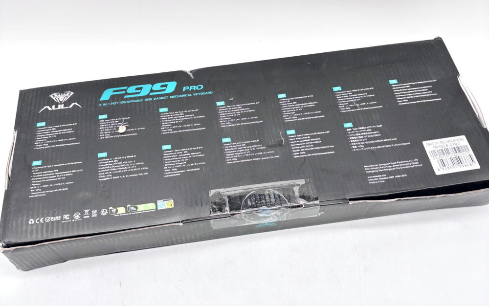 Wireless Mechanical Keyboard AULA F99 Pro Blue White