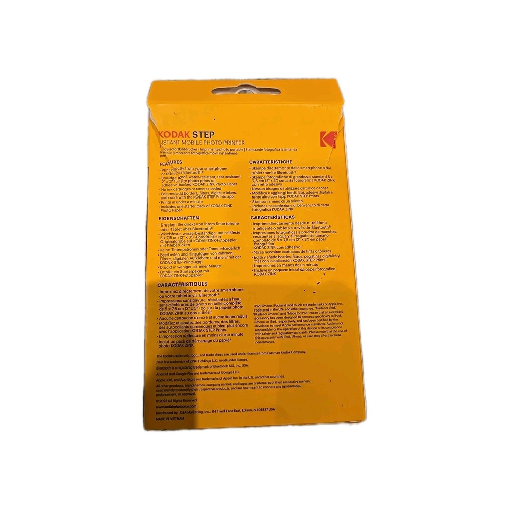 Kodak Step Mobile Instant Photo Printer.