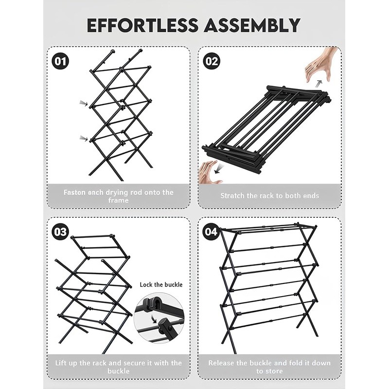 Durable Foldable Clothes Drying Rack Compact Indoor Outdoor Laundry Solution New