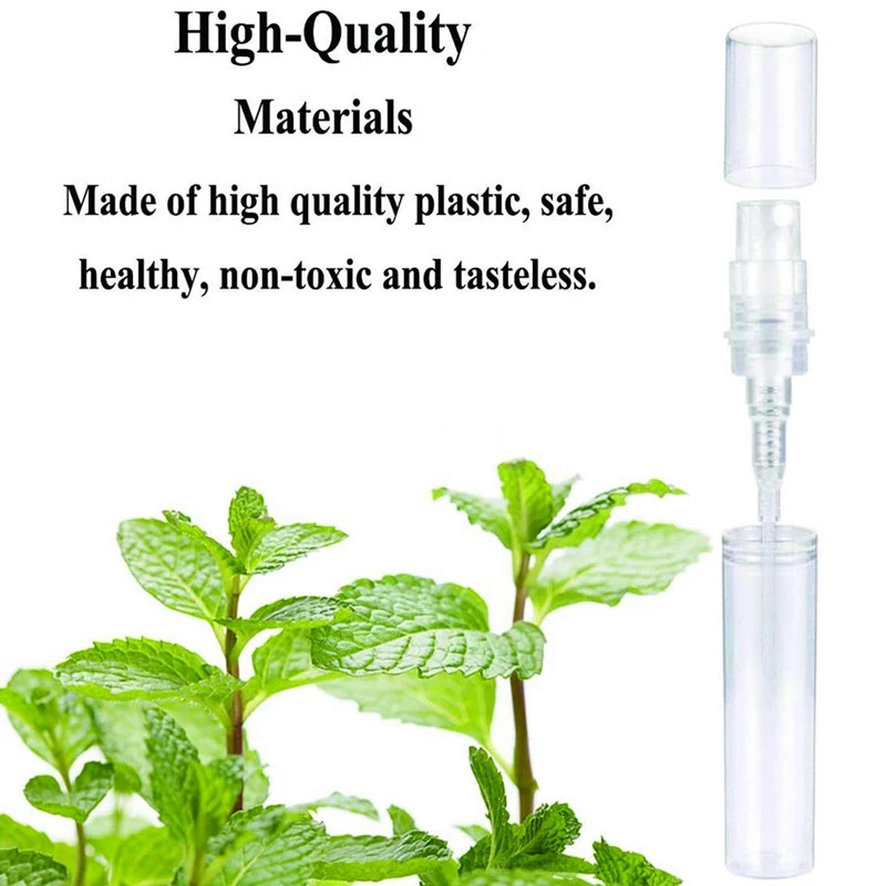 200Pcs 2/3/5/8/10ml Mini Refillable Bottle Protable Plastic Spray Perfume Bottle