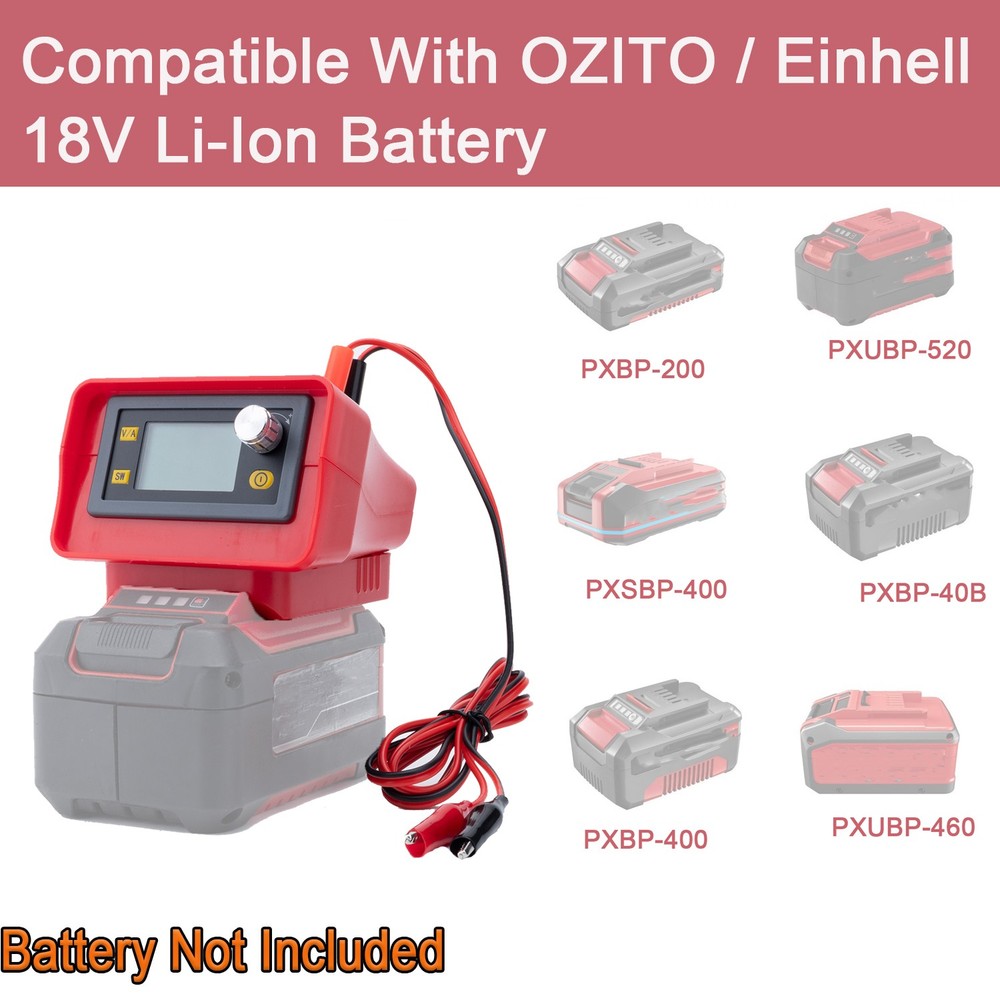 Portable Adjustable Voltage DC Power Supply For OZITO/Einhell 18V Li-ion Battery
