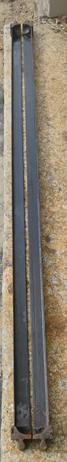 Antique pair of BED RAILS Cast Iron Tapered Pin Ends Twin Full Size Bed 74"