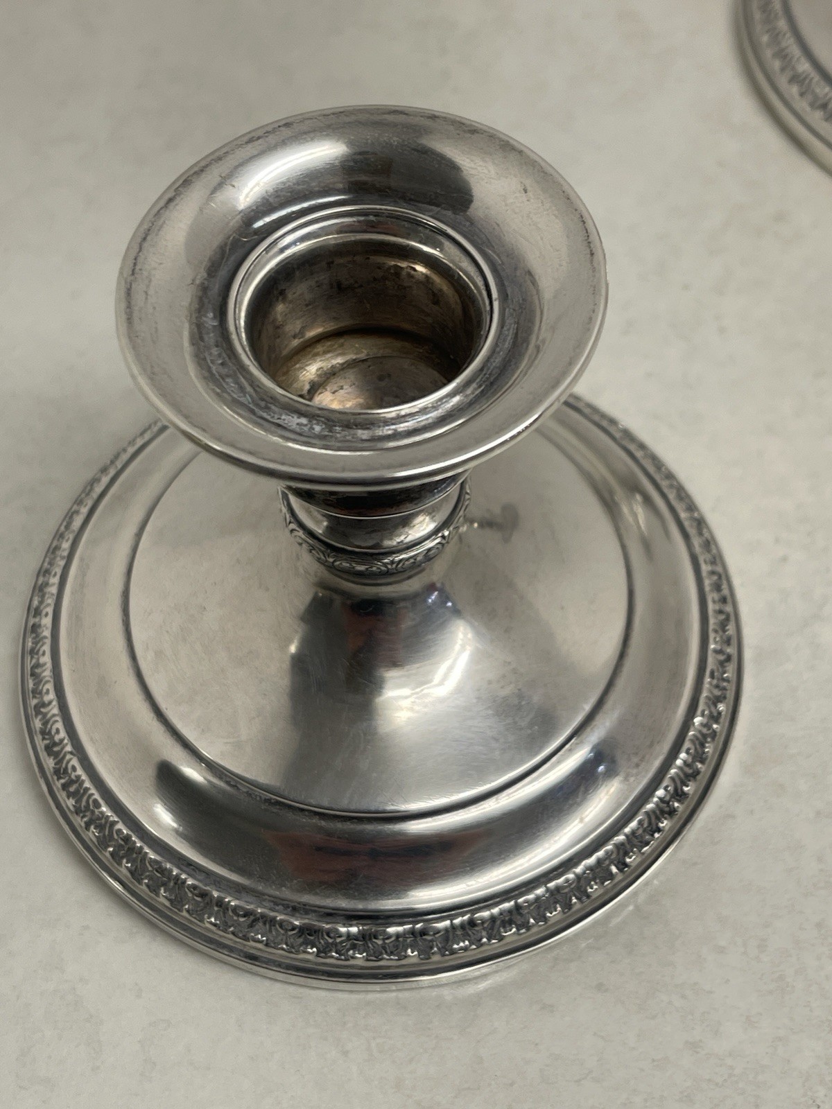 Webster Co Sterling Silver Candlestick Pair Vintage Weighted 335 Grams