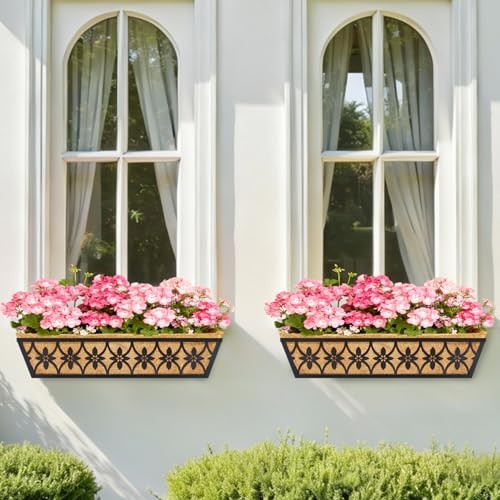Window Boxes Planters Railing Planter Box - Pack Deck Railing Planter 30 Inch 2