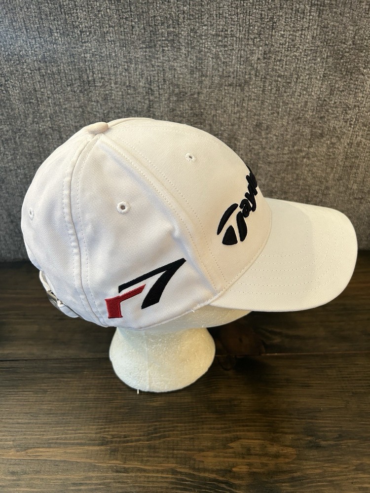 TaylorMade R7 Burner Golf Hat White Strap Back Cap Tmax