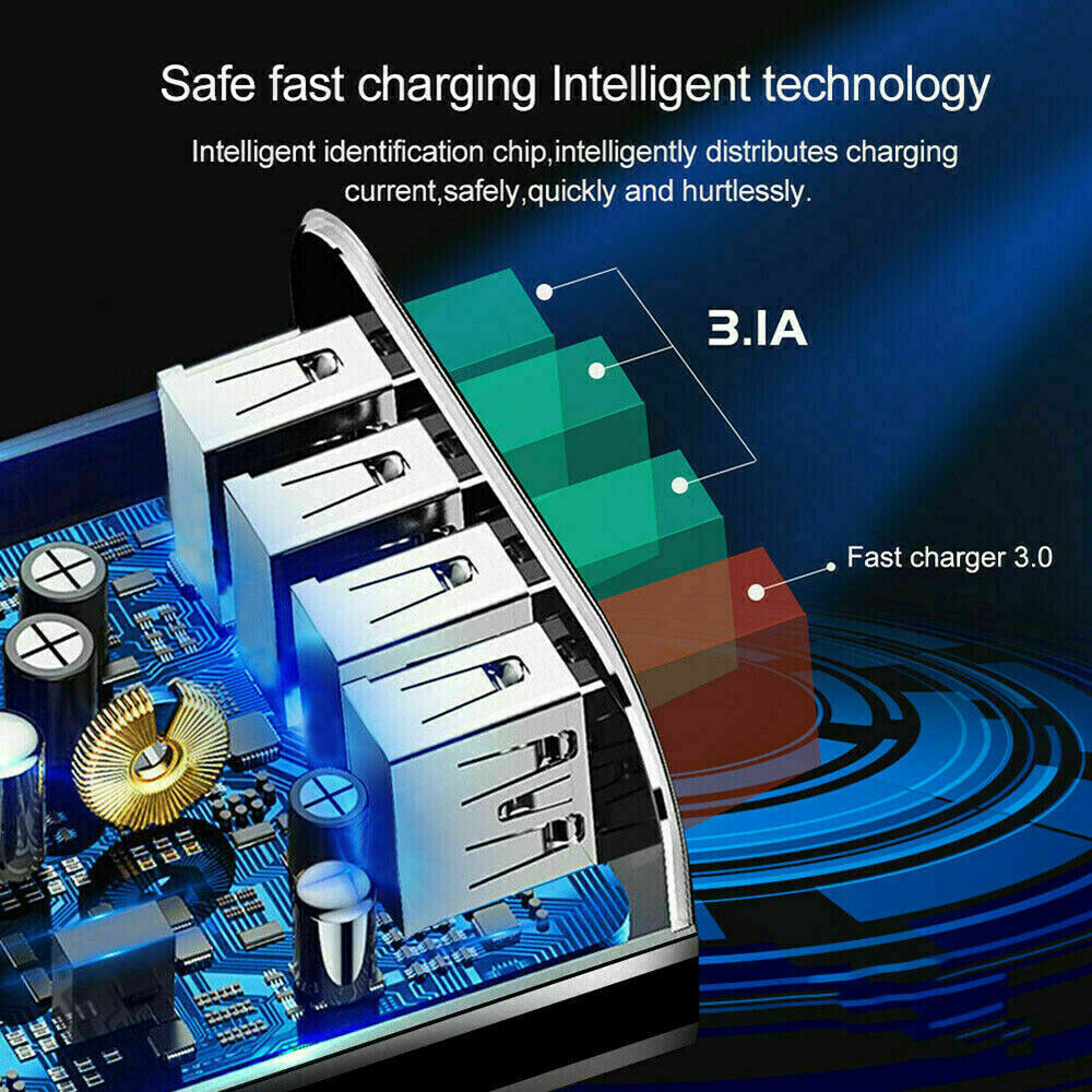 QC 3.0 4-Port USB Wall Charger Power Adapter, New, Free Shipping