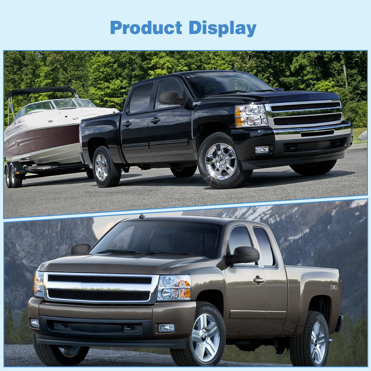 Power Heated Tow Mirrors for 07-13 Chevy Silverado Sierra 1500 2500 Signal Light