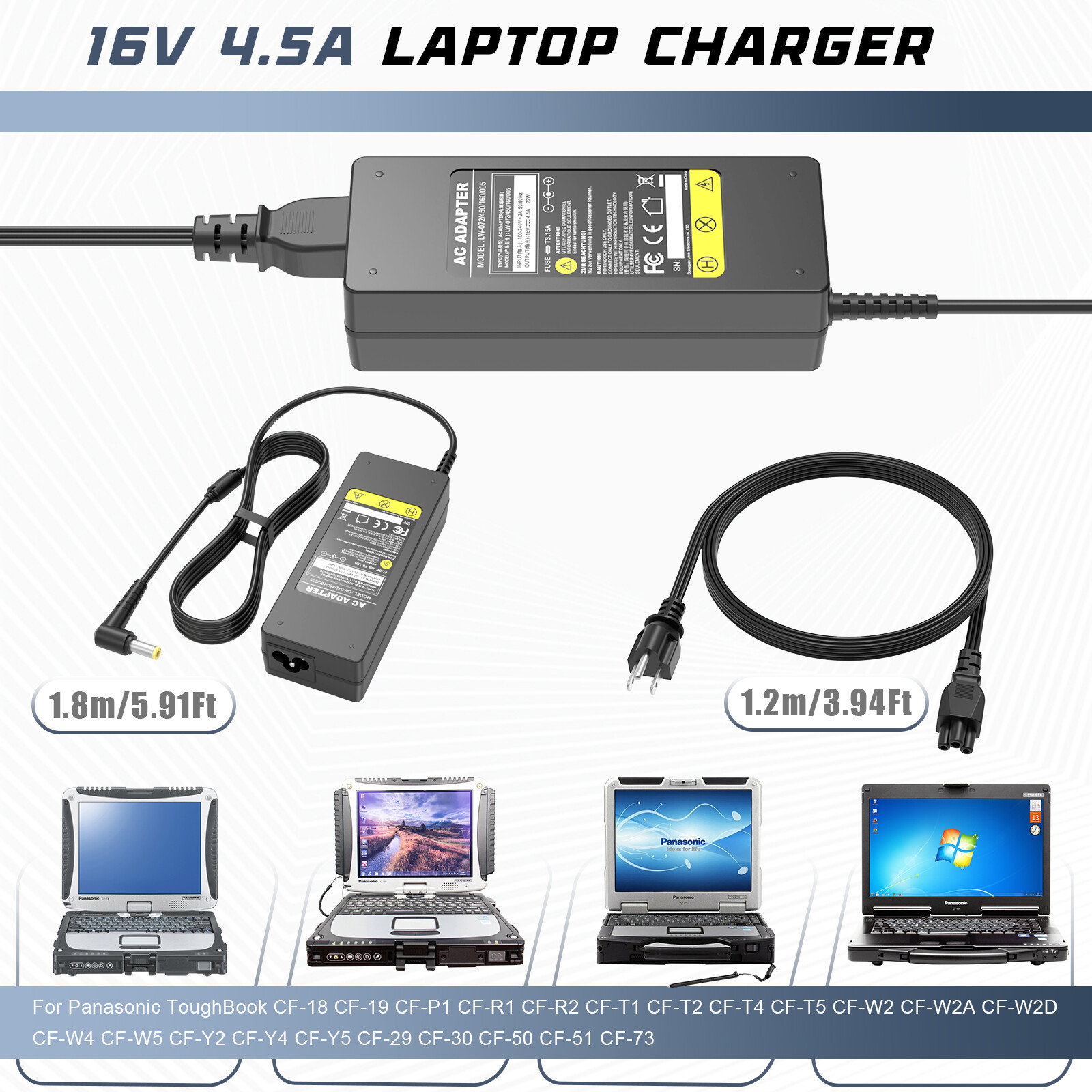 AC Adapter Charger for Panasonic Toughbook CF-19 CF-31 CF-33 CF-53 CF-54 FZ-55