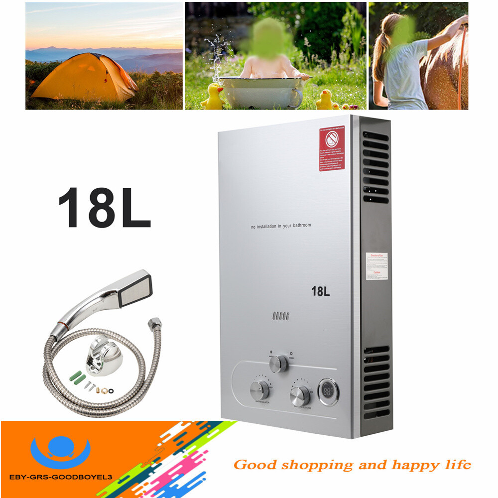 18L Portable Tankless Gas Water Heater LPG Propane Boiler Outdoor Camping Shower