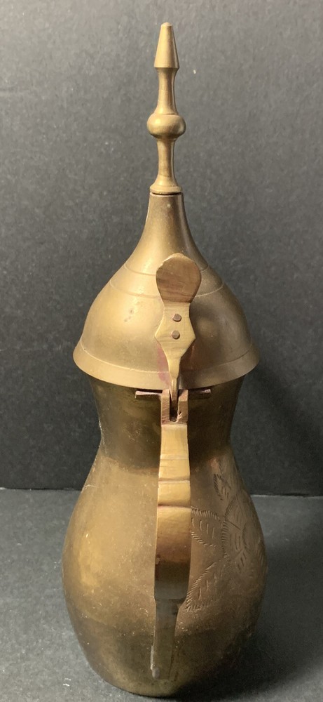 Vintage Brass Middle Eastern Coffee Tea Turkish Arabic Pot 10”