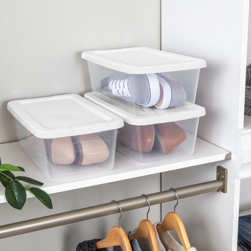 Clear Storage Bins 6 Quart Plastic Stackable Organizer Container Pack of 36 New