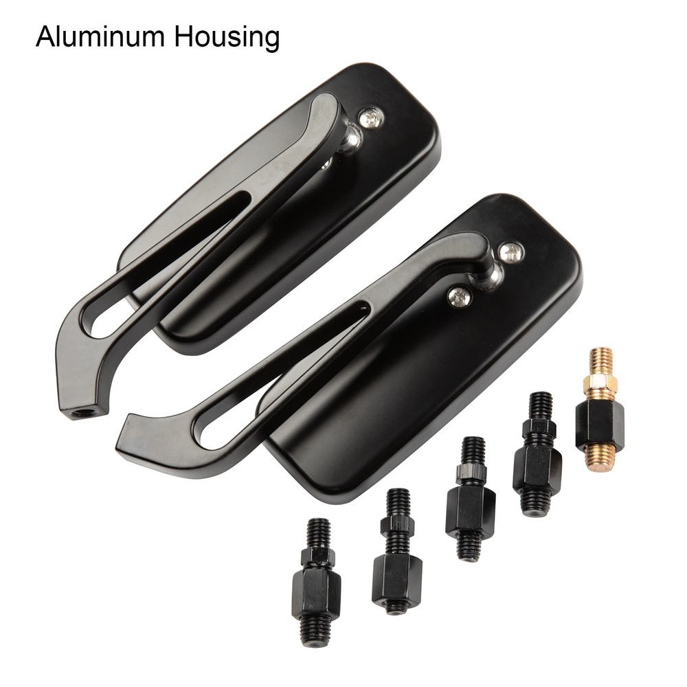 Black US Rectangular Motorcycle Rear View Side Mirrors For Honda Steed 600Bobber