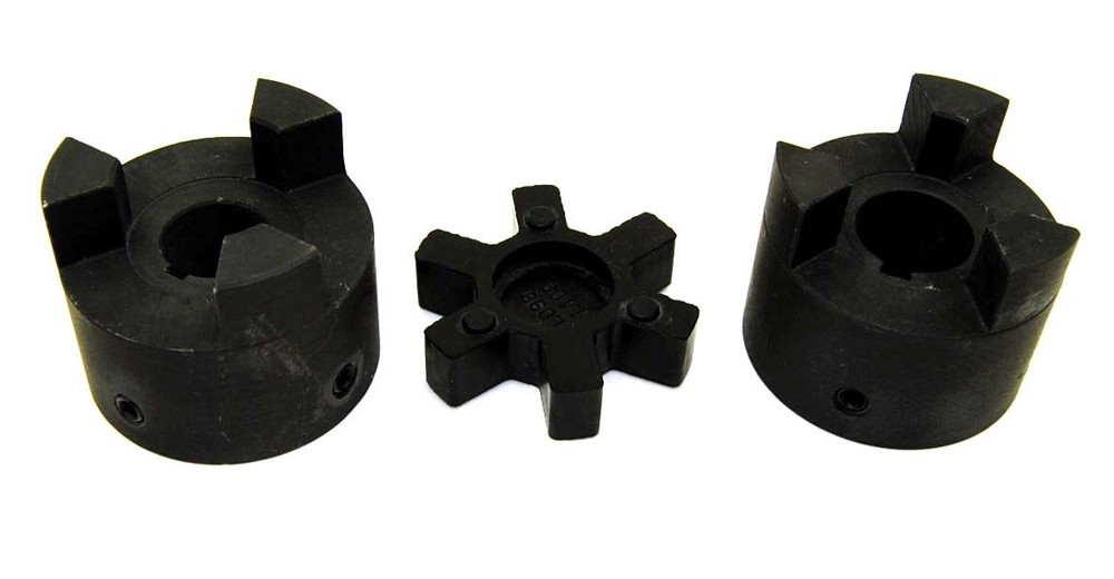 1-1/8 to 1-1/4" L100 Flexible 3-Piece L-Jaw Coupler Coupling Set & Rubber Spider