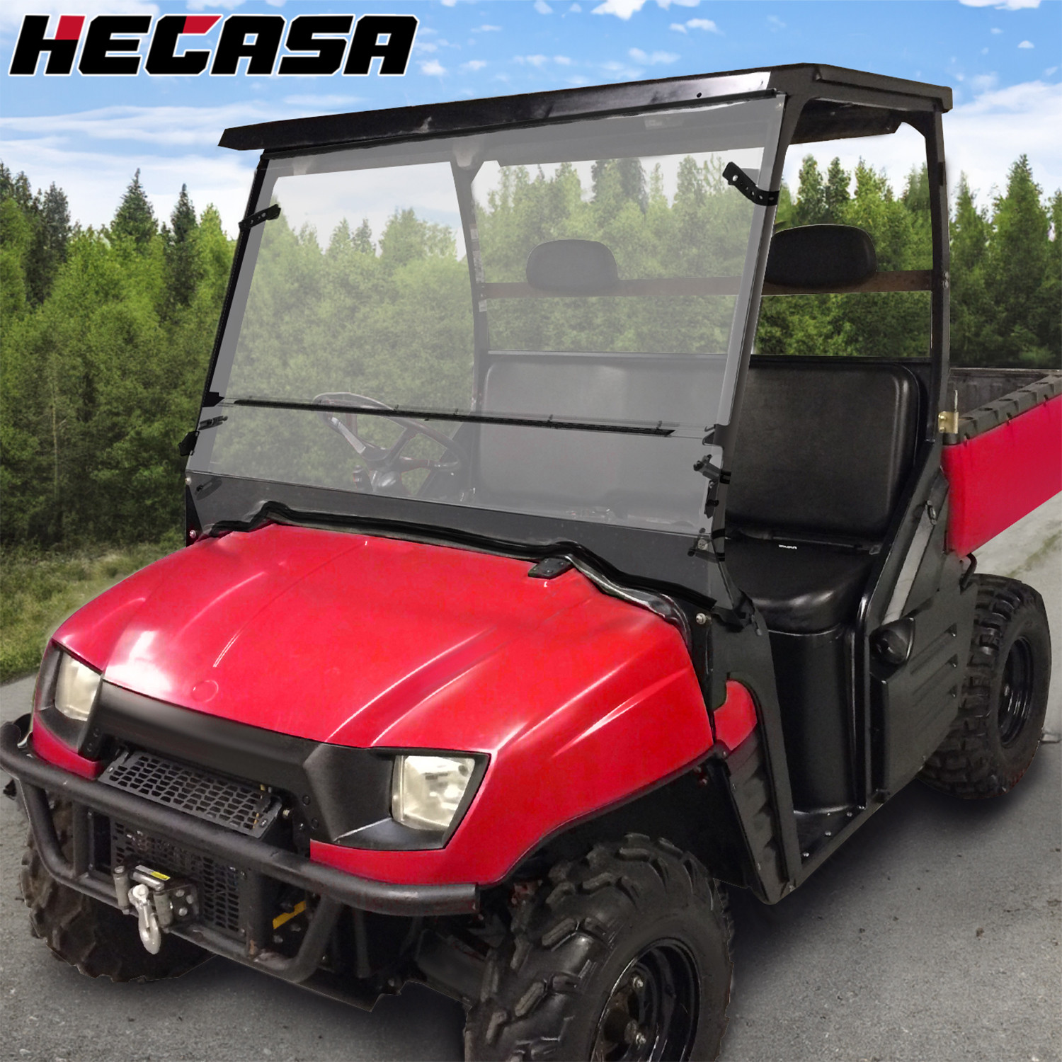 HECASA Full Folding Windshield For Polaris 2006-2008 Ranger 500 4X4 ,700 XP 4X4