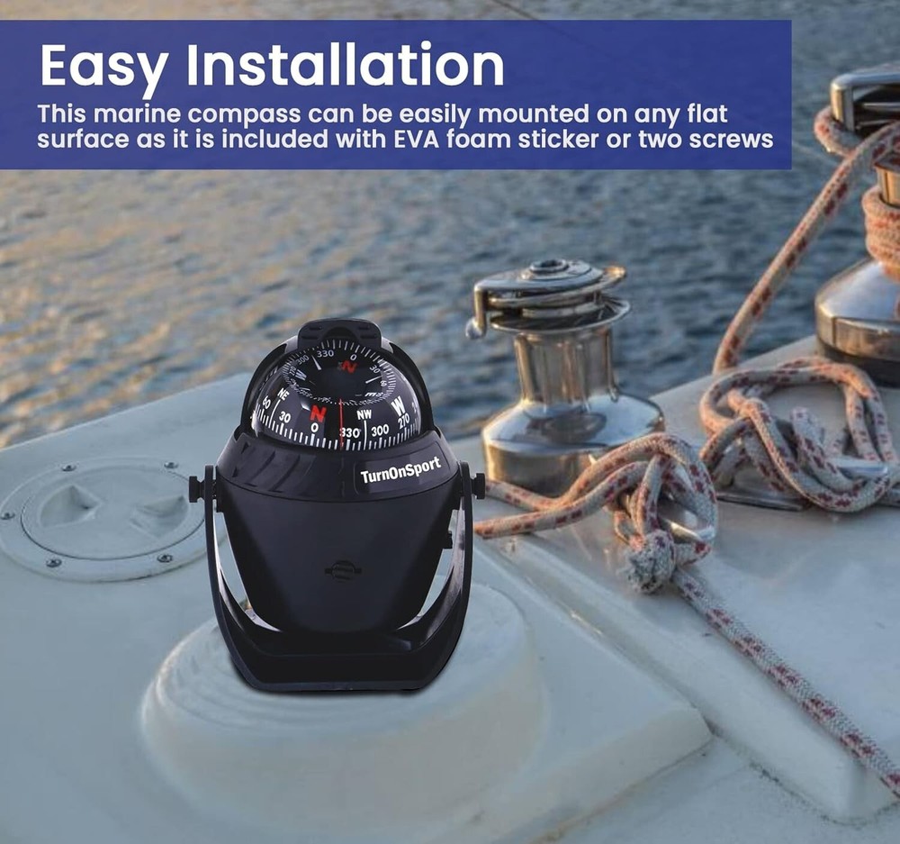 Boat Compass Dash Mount Flush - Boating Compass Dashboard Suction - Navigation