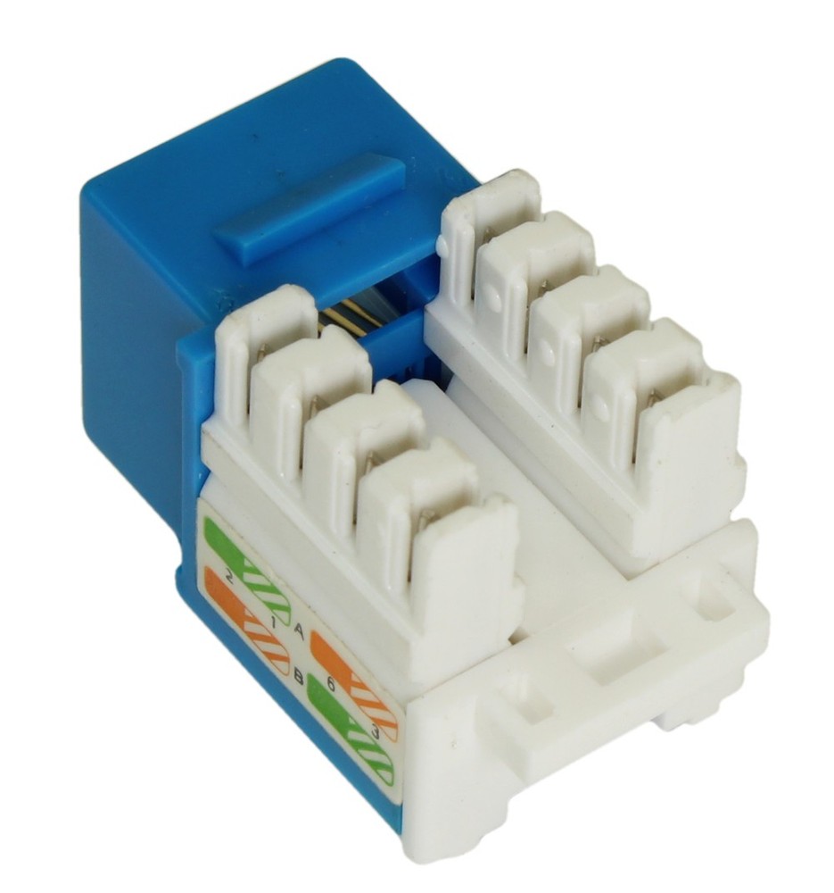 Keystone Jack Insert/Punch-down - Cat 6 RJ45 Networking Blue