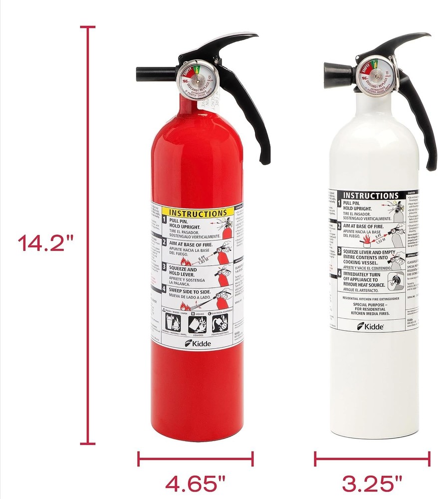 Essential Kitchen Fire Extinguishers: 2 Pack with Wall Mount Brackets Included