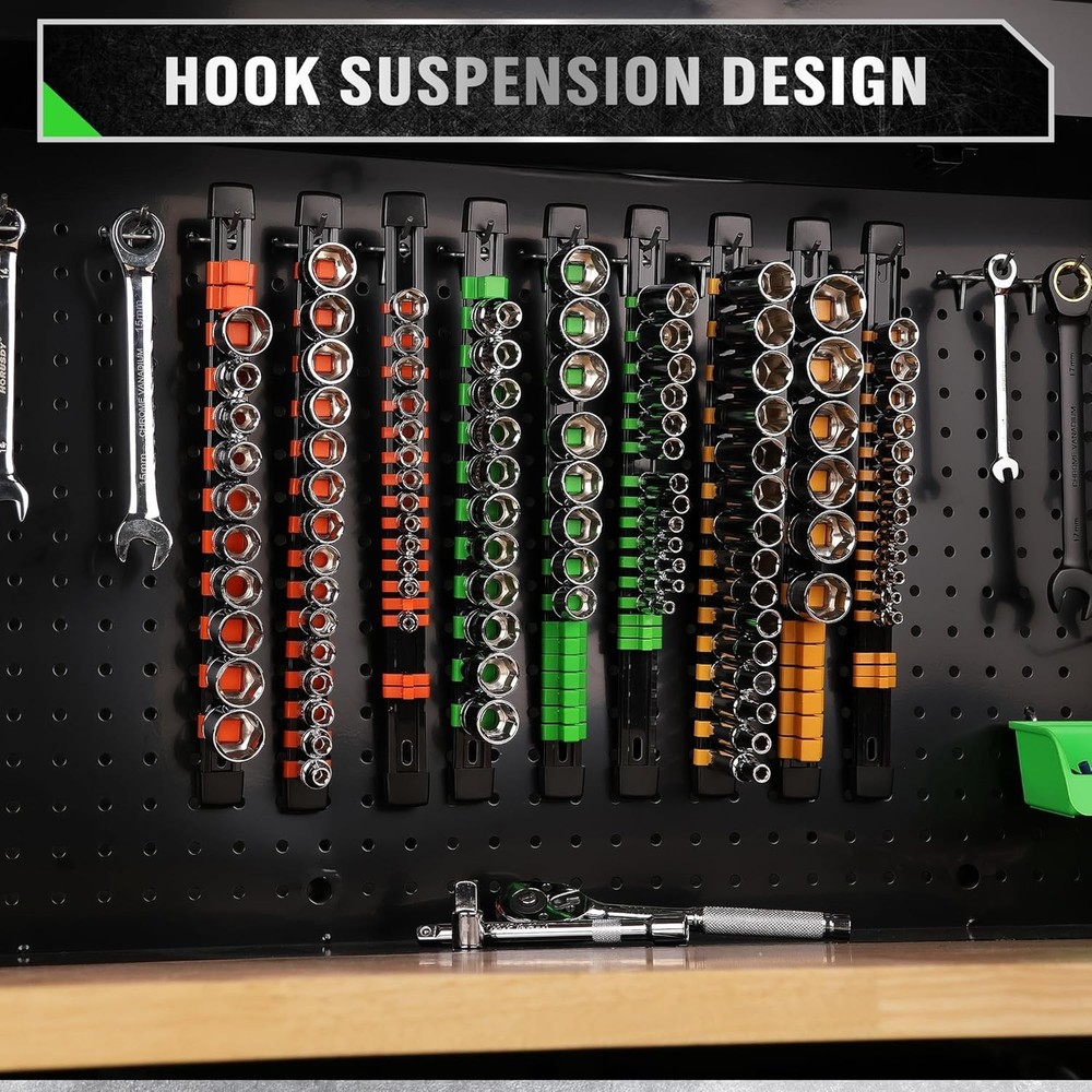 SWANLAKE 9PCS Adjustable Socket Organizer - 1/4