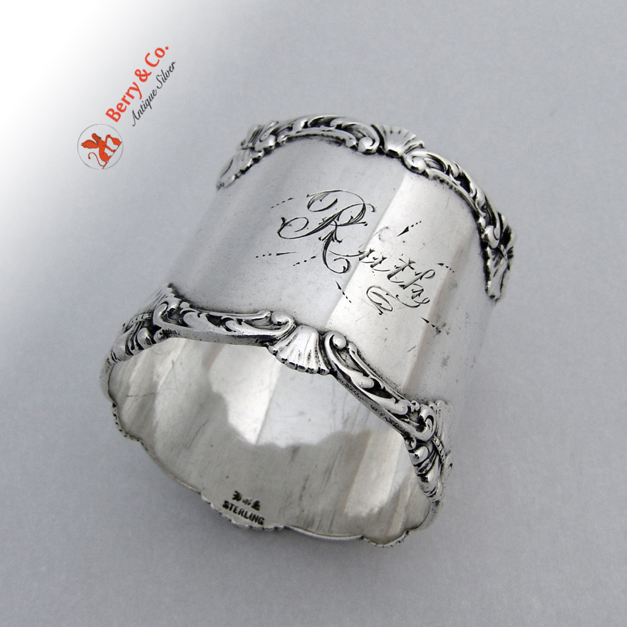 Shell Scroll Napkin Ring Howard Sterling Silver 1898 Ruth