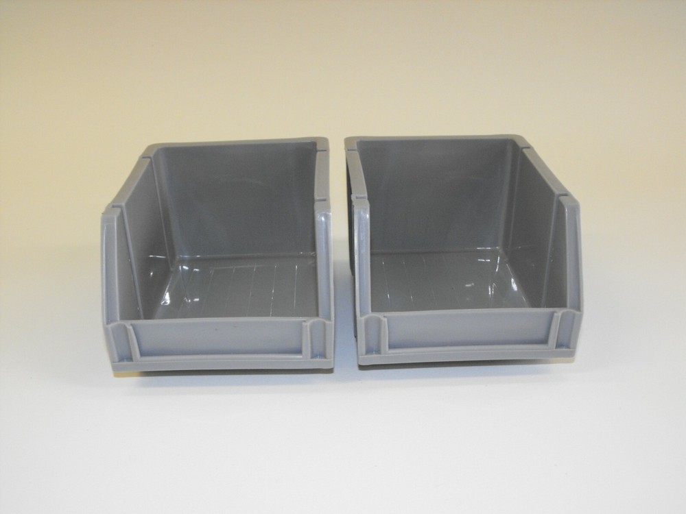 2 Replacement Grey Bins For Harbor Freight 20 Bin Wall Mount Stackable Storage