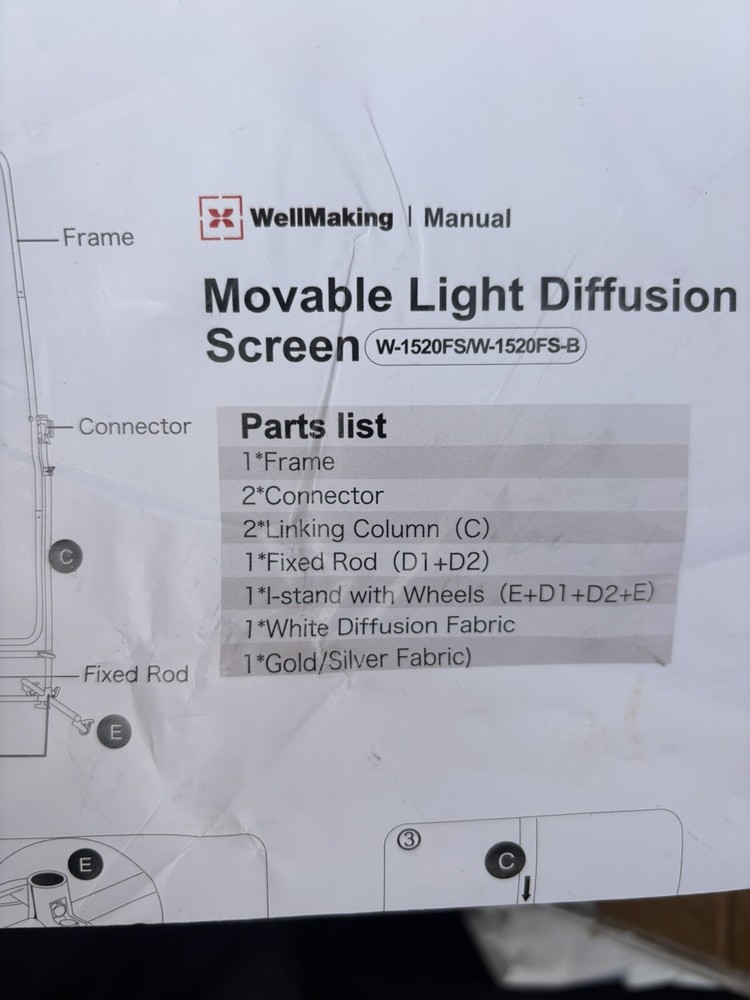 WELLMAKING Photography Light Diffuser W-1520FS/W-1520FS/B